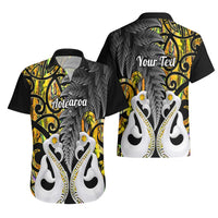 Personalised New Zealand Hawaiian Shirt Te Manaia Mangopare Maori And Fern Gold Style - Wonder Print Shop