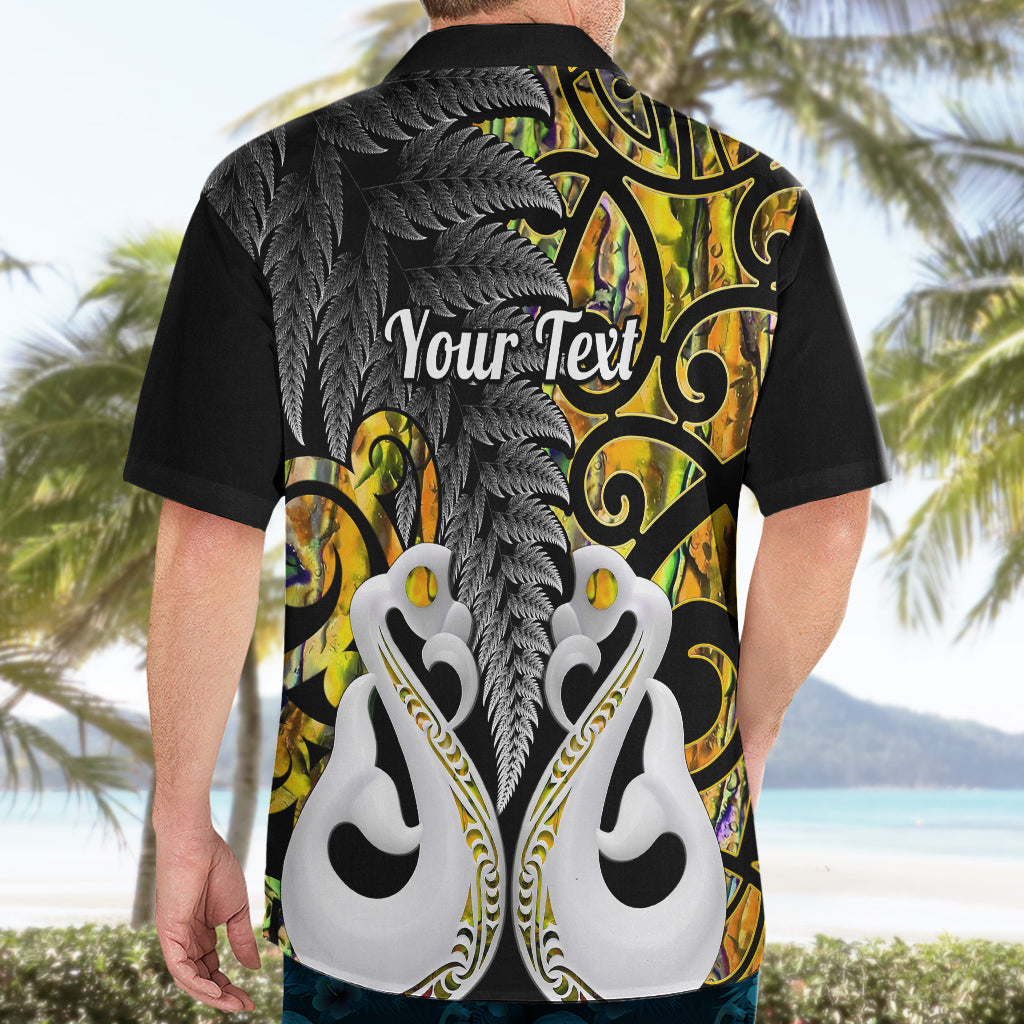 Personalised New Zealand Hawaiian Shirt Te Manaia Mangopare Maori And Fern Gold Style - Wonder Print Shop