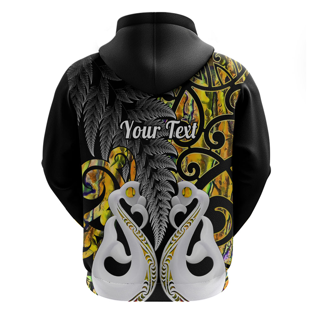 Custom New Zealand Hoodie Te Manaia Mangopare Maori And Fern Gold Style - Wonder Print Shop