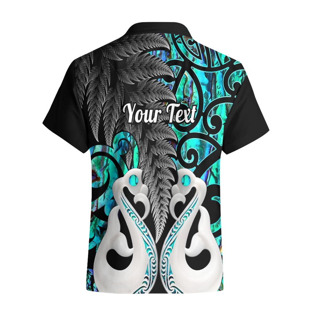 Personalised New Zealand Hawaiian Shirt Te Manaia Mangopare Maori And Fern Turquoise Style - Wonder Print Shop