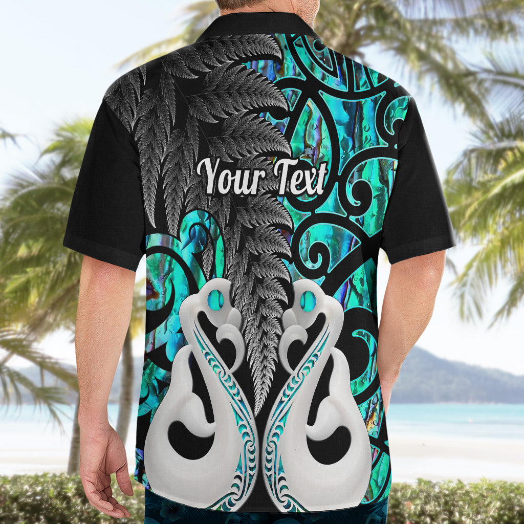 Personalised New Zealand Hawaiian Shirt Te Manaia Mangopare Maori And Fern Turquoise Style - Wonder Print Shop