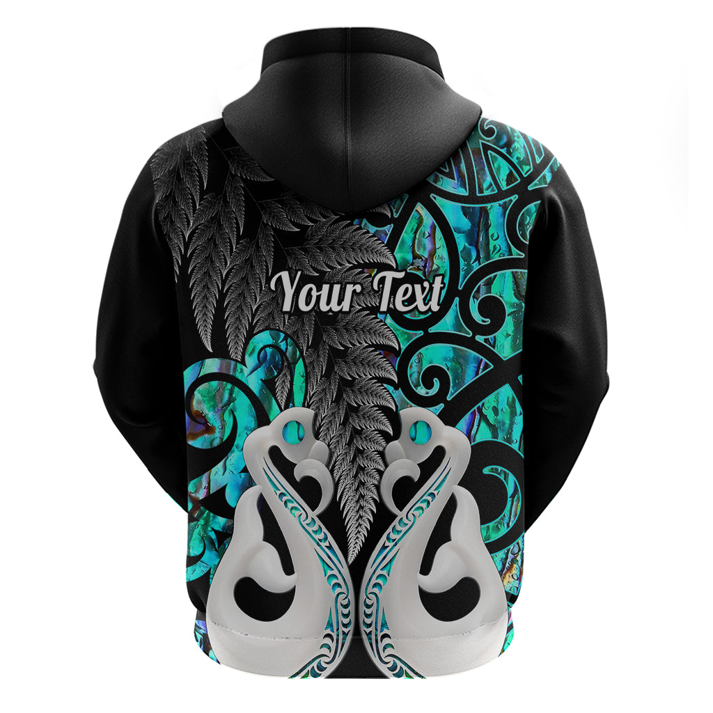 Custom New Zealand Hoodie Te Manaia Mangopare Maori And Fern Turquoise Style - Wonder Print Shop