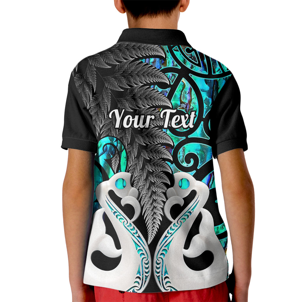 Custom New Zealand Polo Shirt for Kid Te Manaia Mangopare Maori And Fern Turquoise Style - Wonder Print Shop