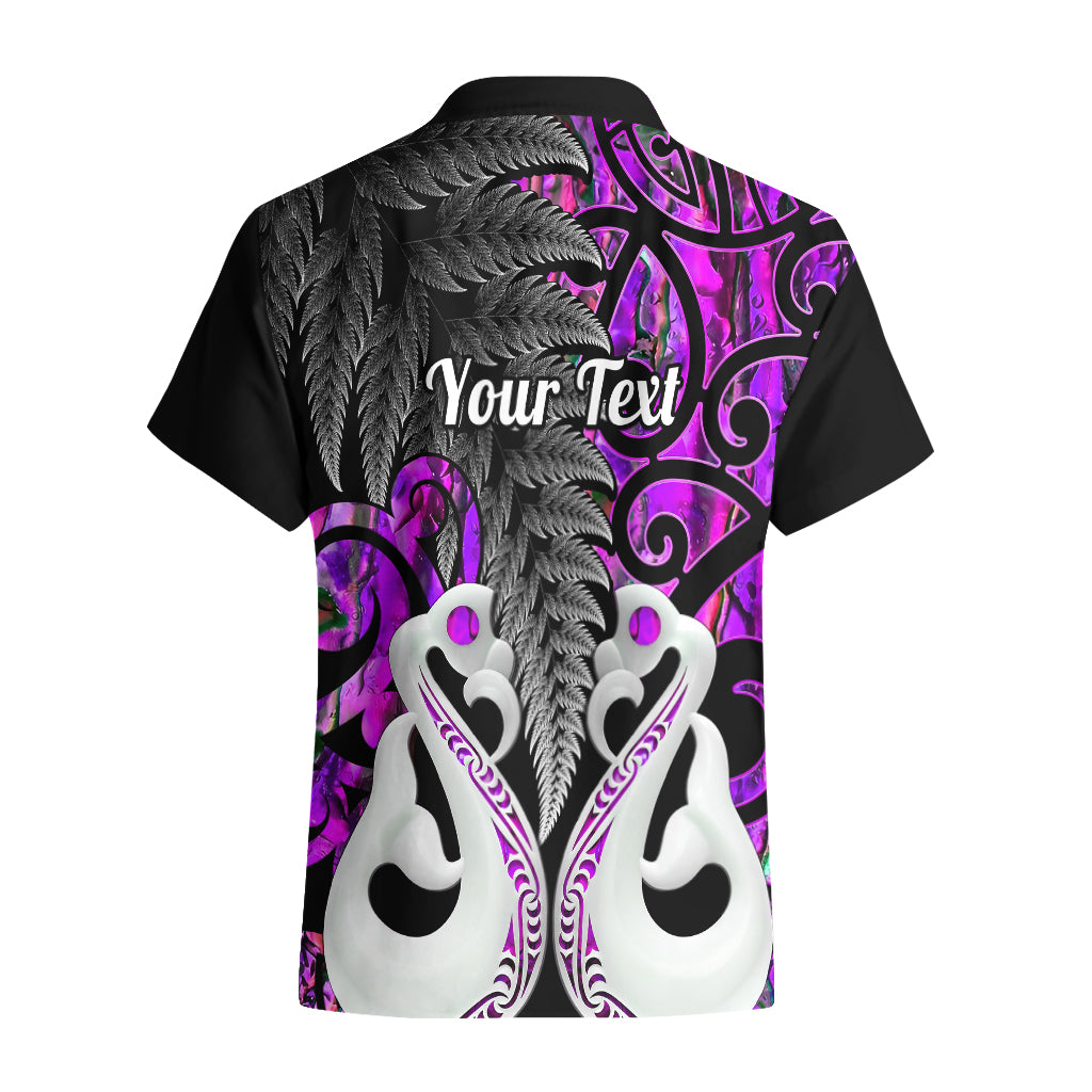 Personalised New Zealand Hawaiian Shirt Te Manaia Mangopare Maori And Fern Purple Style - Wonder Print Shop
