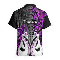 Personalised New Zealand Hawaiian Shirt Te Manaia Mangopare Maori And Fern Purple Style - Wonder Print Shop