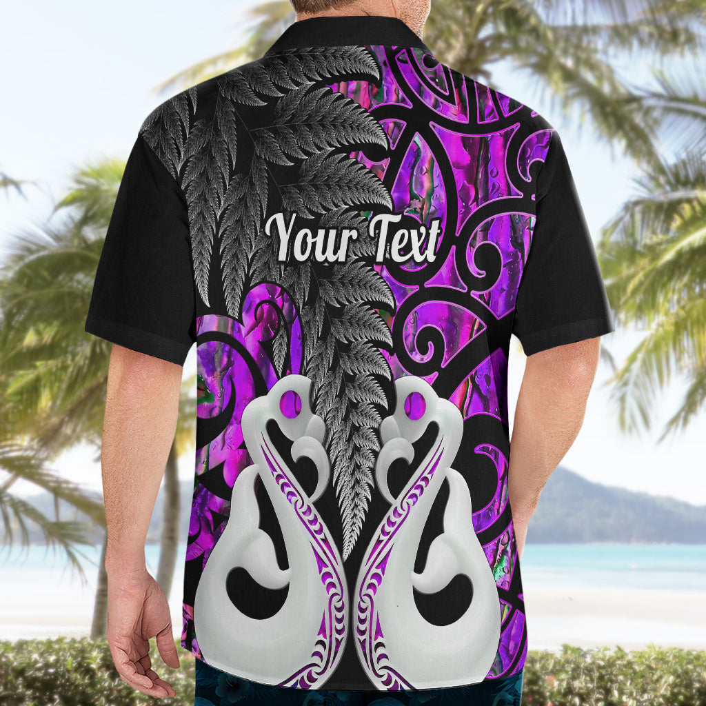 Personalised New Zealand Hawaiian Shirt Te Manaia Mangopare Maori And Fern Purple Style - Wonder Print Shop