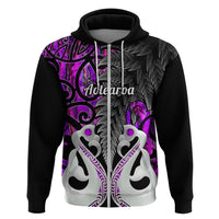 Custom New Zealand Hoodie Te Manaia Mangopare Maori And Fern Purple Style - Wonder Print Shop