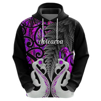 Custom New Zealand Hoodie Te Manaia Mangopare Maori And Fern Purple Style - Wonder Print Shop
