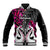 Personalised New Zealand Baseball Jacket Te Manaia Mangopare Maori And Fern Pink Style - Wonder Print Shop