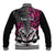 Personalised New Zealand Baseball Jacket Te Manaia Mangopare Maori And Fern Pink Style - Wonder Print Shop