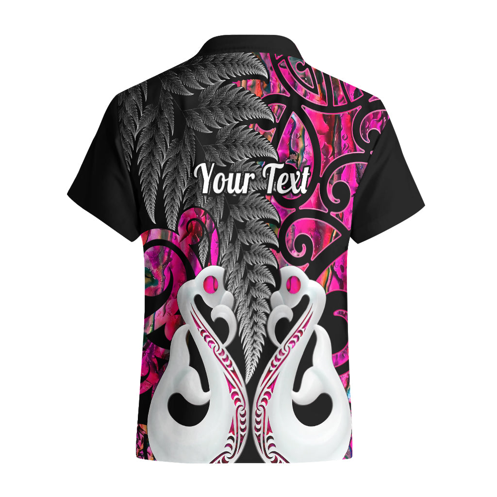 Personalised New Zealand Hawaiian Shirt Te Manaia Mangopare Maori And Fern Pink Style - Wonder Print Shop