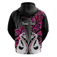 Custom New Zealand Hoodie Te Manaia Mangopare Maori And Fern Pink Style - Wonder Print Shop