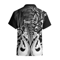 Personalised New Zealand Hawaiian Shirt Te Manaia Mangopare Maori And Fern Black Style - Wonder Print Shop