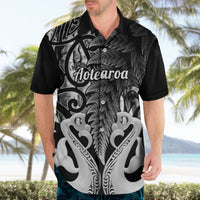 Personalised New Zealand Hawaiian Shirt Te Manaia Mangopare Maori And Fern Black Style - Wonder Print Shop