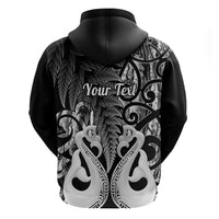 Custom New Zealand Hoodie Te Manaia Mangopare Maori And Fern Black Style - Wonder Print Shop