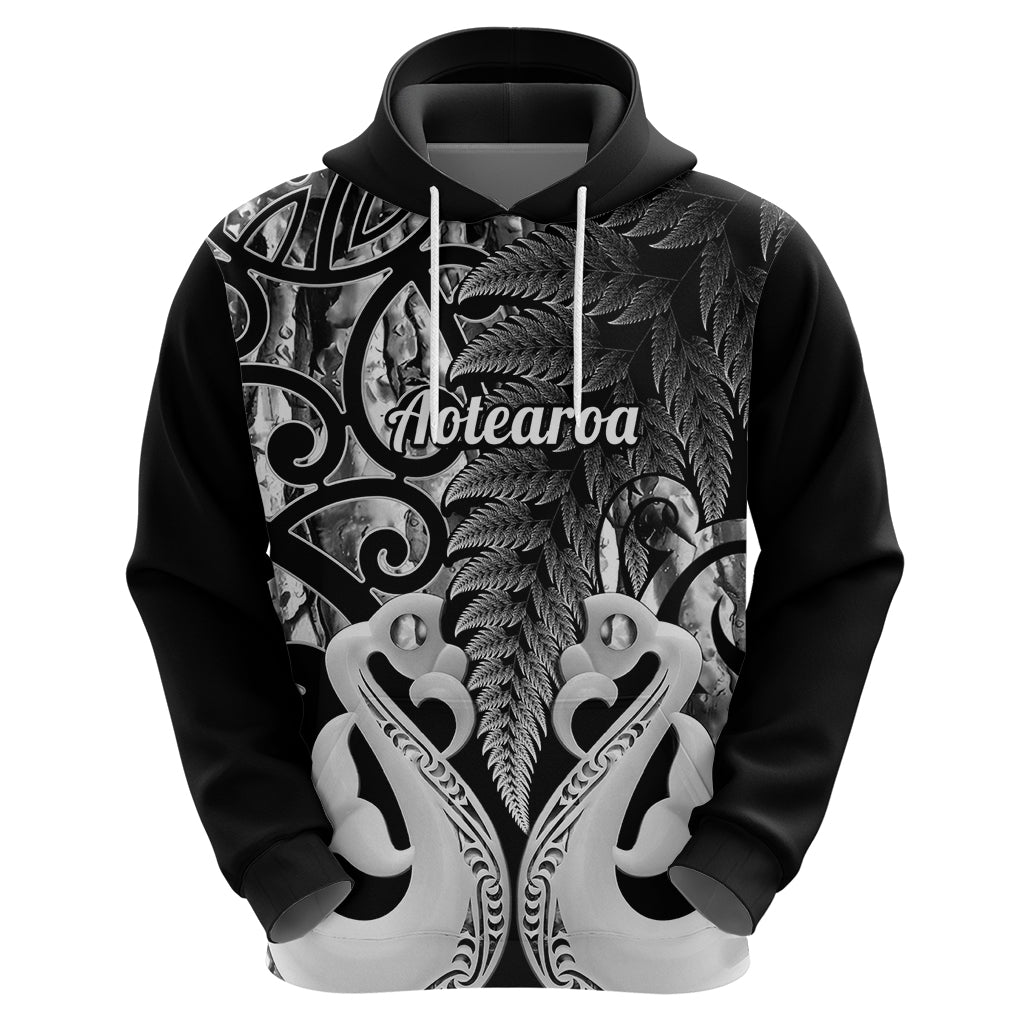 Custom New Zealand Hoodie Te Manaia Mangopare Maori And Fern Black Style - Wonder Print Shop
