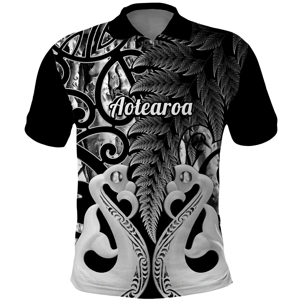 Custom New Zealand Polo Shirt Te Manaia Mangopare Maori And Fern Black Style - Wonder Print Shop