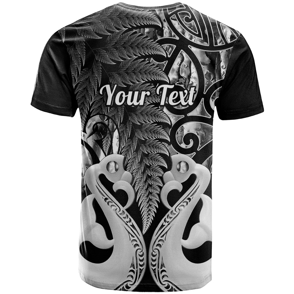 Personalised New Zealand T Shirt Te Manaia Mangopare Maori And Fern Black Style - Wonder Print Shop