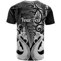 Personalised New Zealand T Shirt Te Manaia Mangopare Maori And Fern Black Style - Wonder Print Shop