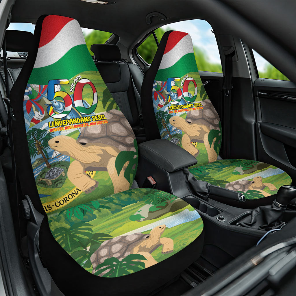 Seychelles National Day Car Seat Cover 50 Years Anniversary Lendepandans Sesel