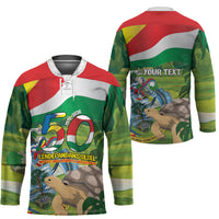 Seychelles National Day Personalized Hockey Jersey 50 Years Anniversary Lendepandans Sesel