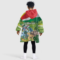 Seychelles National Day Personalized Kid Wearable Blanket Hoodie 50 Years Anniversary Lendepandans Sesel