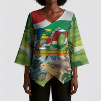 Seychelles National Day Personalized Kimono Sleeve Blouse 50 Years Anniversary Lendepandans Sesel
