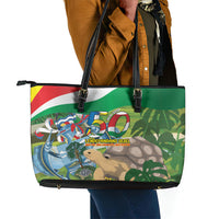 Seychelles National Day Leather Tote Bag 50 Years Anniversary Lendepandans Sesel