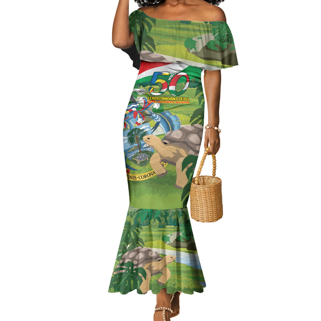 Seychelles National Day Personalized Mermaid Dress 50 Years Anniversary Lendepandans Sesel
