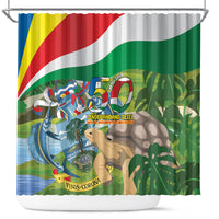 Seychelles National Day Shower Curtain 50 Years Anniversary Lendepandans Sesel