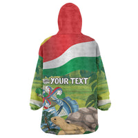 Seychelles National Day Personalized Wearable Blanket Hoodie 50 Years Anniversary Lendepandans Sesel