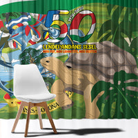 Seychelles National Day Window Curtain 50 Years Anniversary Lendepandans Sesel