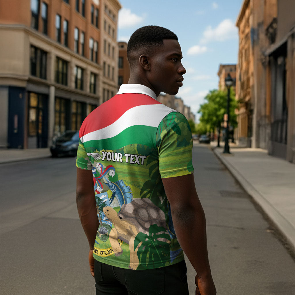 Seychelles National Day Personalized Zipper Polo Shirt 50 Years Anniversary Lendepandans Sesel