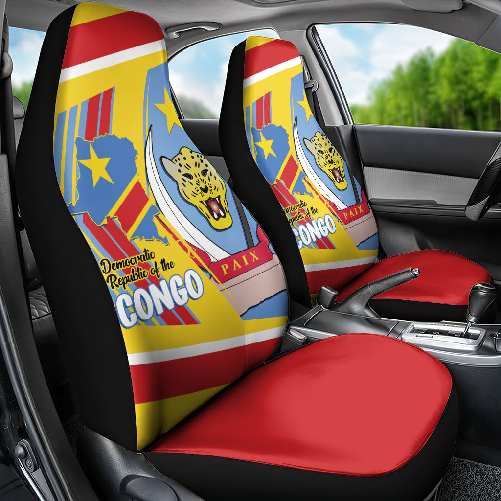 DR Congo Independence Day Car Seat Cover Congo-Kinshasa Coat Of Arms Style