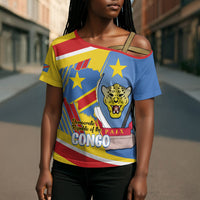 DR Congo Independence Day Personalized Cross Shoulder Shirt Congo-Kinshasa Coat Of Arms Style