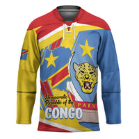 DR Congo Independence Day Personalized Hockey Jersey Congo-Kinshasa Coat Of Arms Style