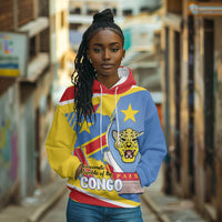 DR Congo Independence Day Personalized Hoodie Congo-Kinshasa Coat Of Arms Style