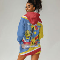 DR Congo Independence Day Personalized Hoodie Dress Congo-Kinshasa Coat Of Arms Style