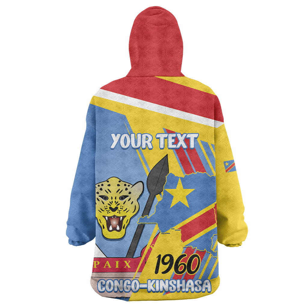 DR Congo Independence Day Personalized Kid Wearable Blanket Hoodie Congo-Kinshasa Coat Of Arms Style