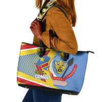 DR Congo Independence Day Leather Tote Bag Congo-Kinshasa Coat Of Arms Style