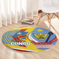DR Congo Independence Day Round Carpet Congo-Kinshasa Coat Of Arms Style