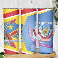 DR Congo Independence Day Personalized Skinny Tumbler Congo-Kinshasa Coat Of Arms Style