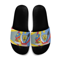 DR Congo Independence Day Slide Sandals Congo-Kinshasa Coat Of Arms Style