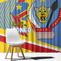 DR Congo Independence Day Window Curtain Congo-Kinshasa Coat Of Arms Style