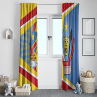 DR Congo Independence Day Window Curtain Congo-Kinshasa Coat Of Arms Style