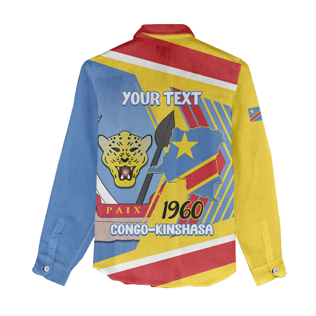 DR Congo Independence Day Personalized Women Casual Shirt Congo-Kinshasa Coat Of Arms Style