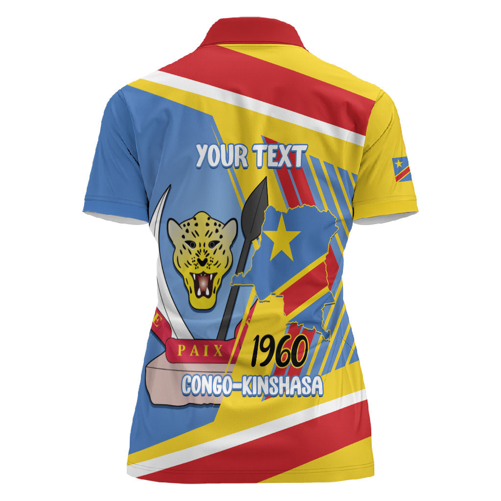 DR Congo Independence Day Personalized Women Polo Shirt Congo-Kinshasa Coat Of Arms Style