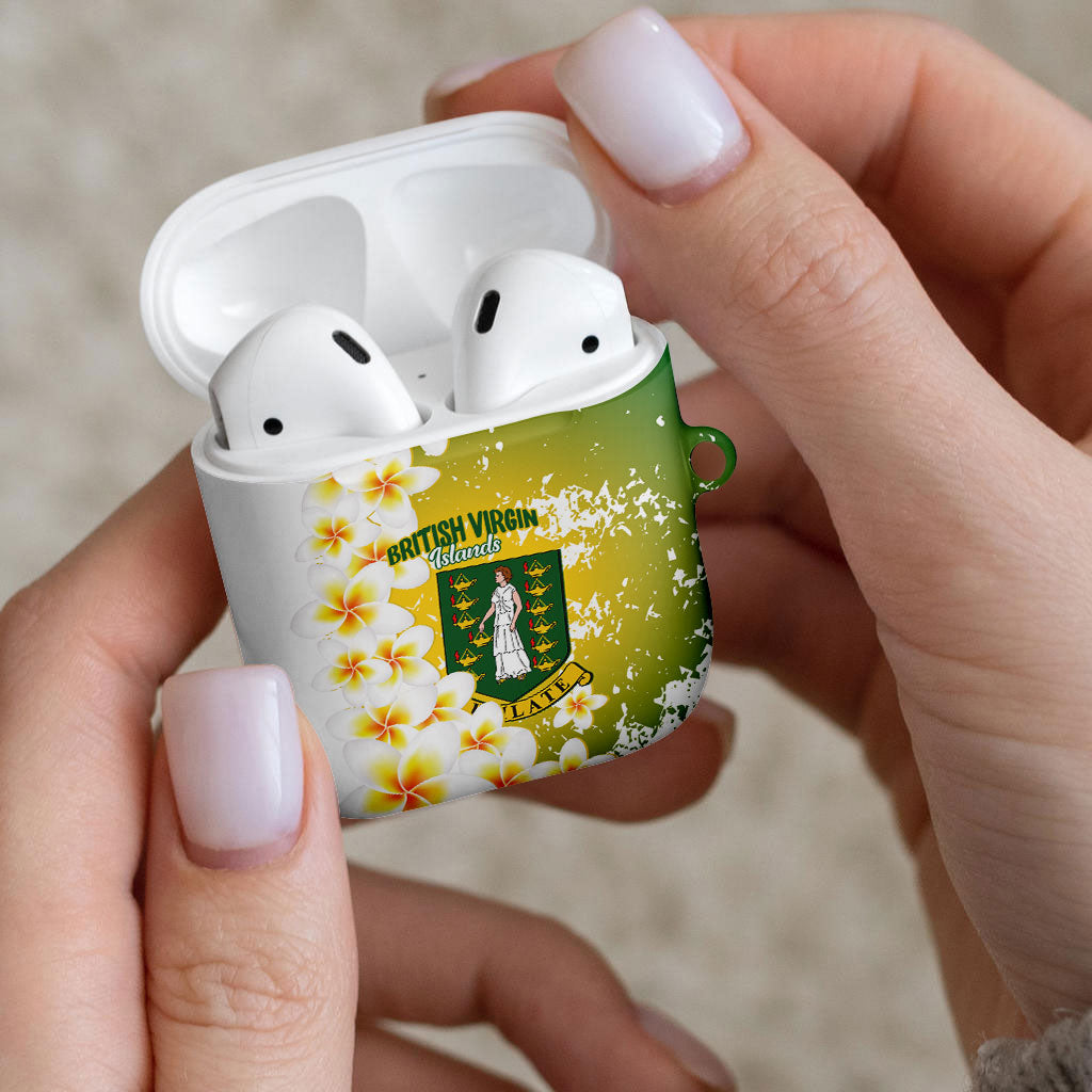 British Virgin Islands Day AirPods Case Vigilate Plumeria Alba Coat Of Arms