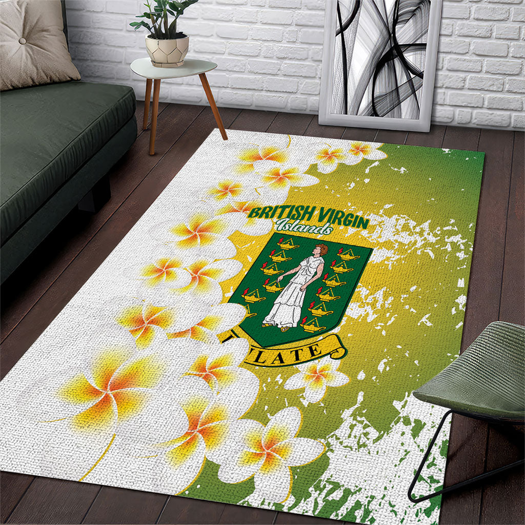 British Virgin Islands Day Area Rug Vigilate Plumeria Alba Coat Of Arms