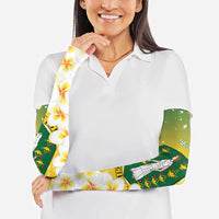 British Virgin Islands Day Personalised Arm Sleeves Vigilate Plumeria Alba Coat Of Arms